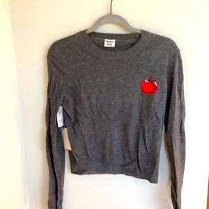 Grey Sunday Best cropped knit sweater.